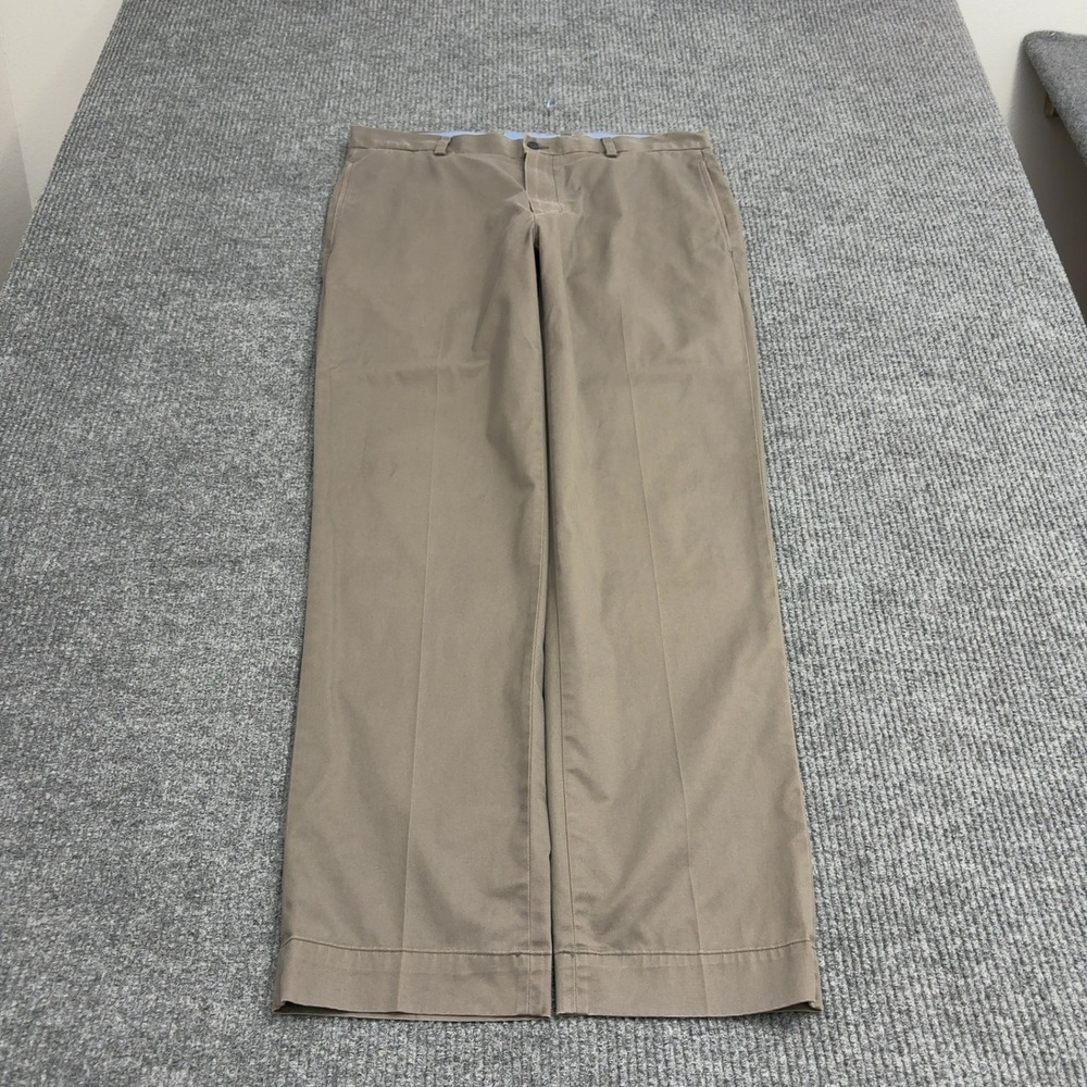 Brooks Brothers Chino Pants Mens 35 Khaki Cotton Stretch Clark Fit Classic